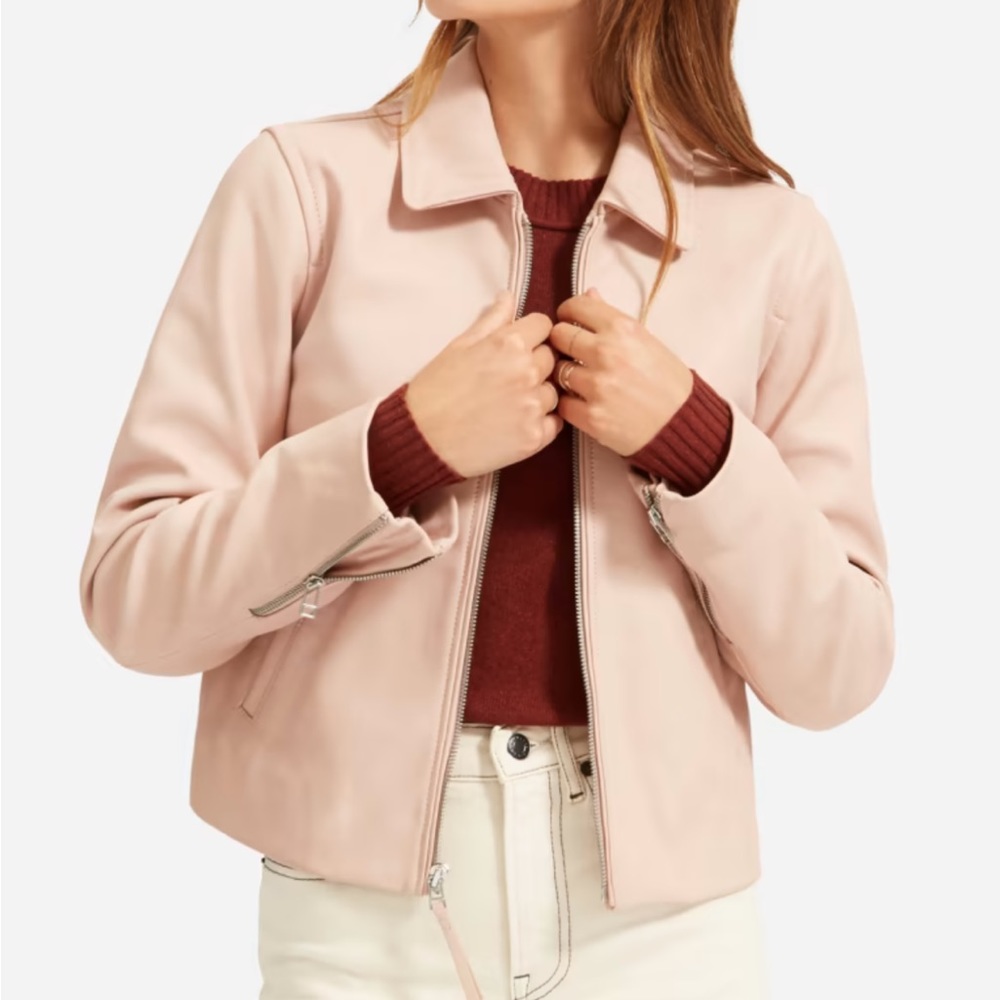 Everlane Blush Pink Leather Jacket
